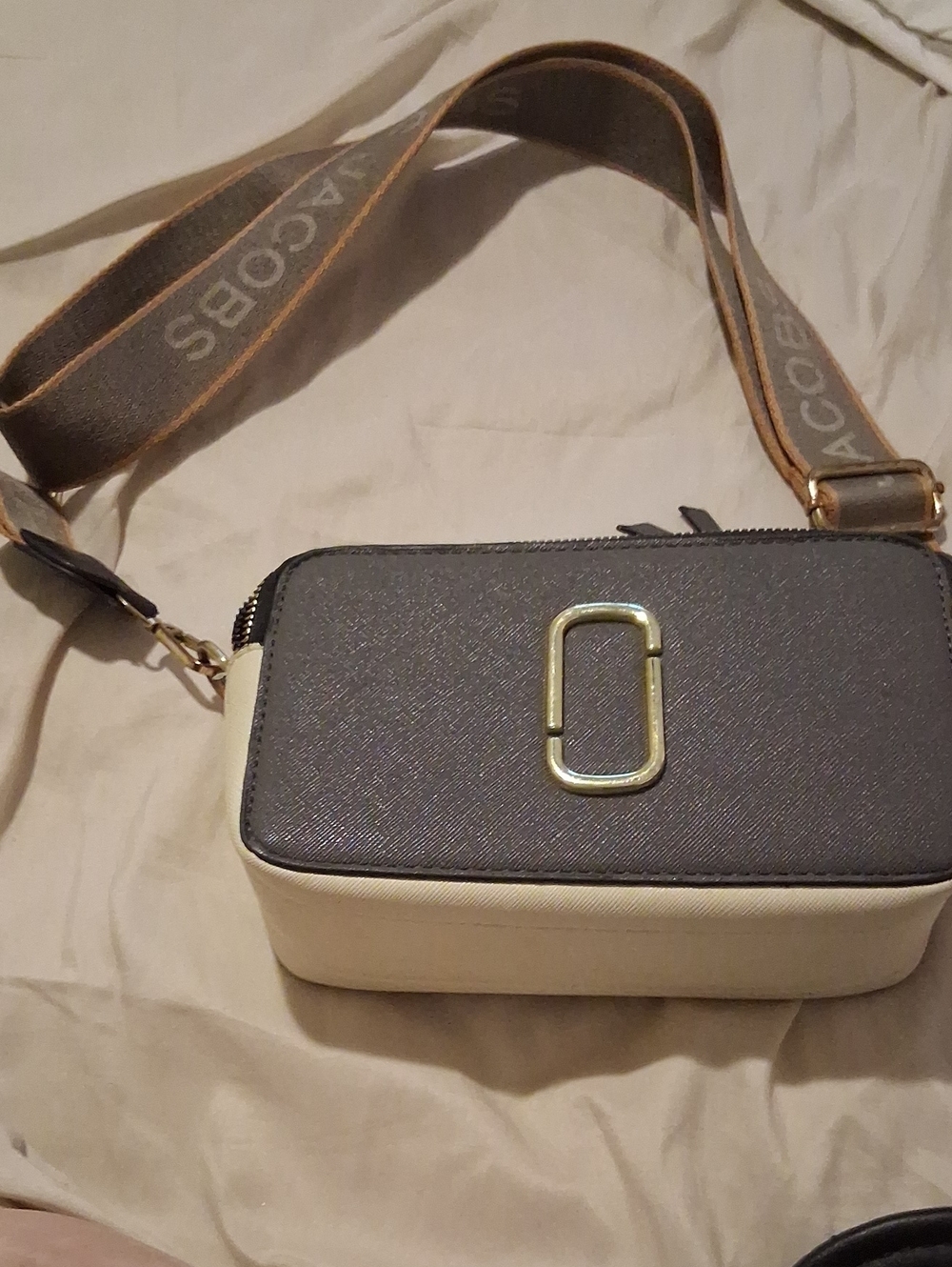 Marc Jacobs Two-Tone Crossbody Camera Bag in Dark Brown and Cream